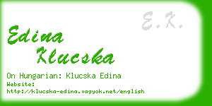 edina klucska business card